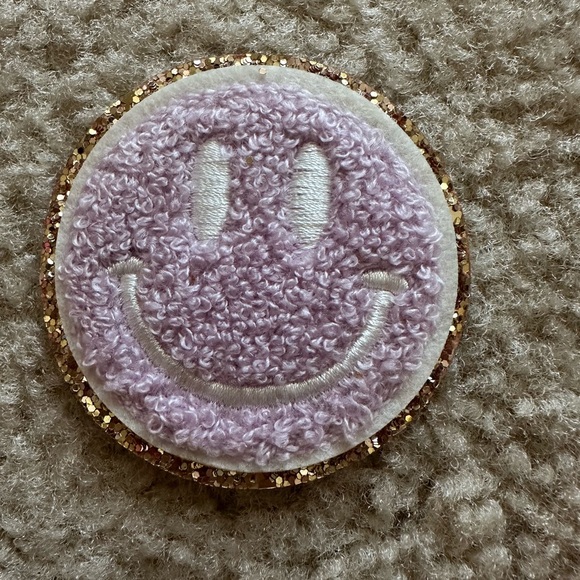 Stoney clover lane Glitter Varsity Smiley Face Patch - Picture 1 of 4